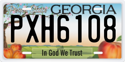 GA license plate PXH6108