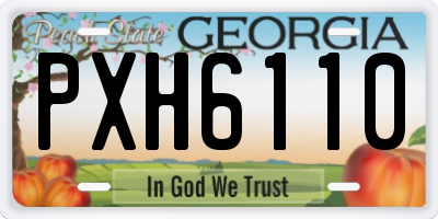 GA license plate PXH6110
