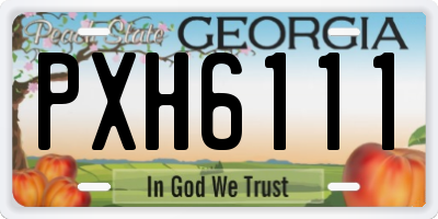 GA license plate PXH6111