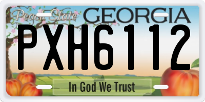 GA license plate PXH6112
