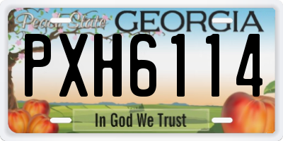 GA license plate PXH6114