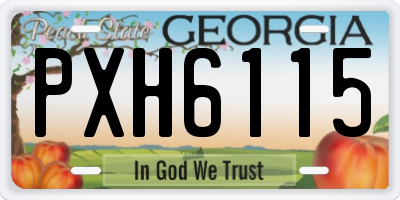 GA license plate PXH6115