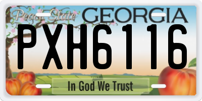 GA license plate PXH6116
