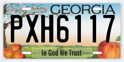 GA license plate PXH6117