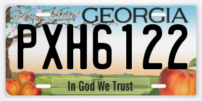 GA license plate PXH6122