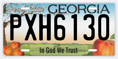 GA license plate PXH6130