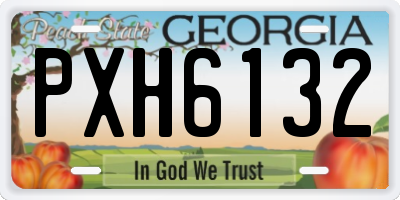 GA license plate PXH6132