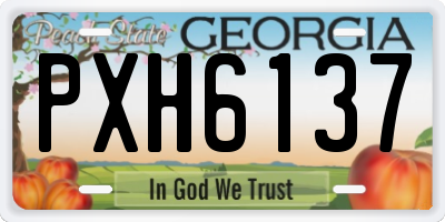 GA license plate PXH6137