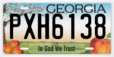 GA license plate PXH6138