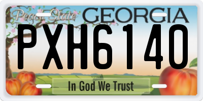 GA license plate PXH6140