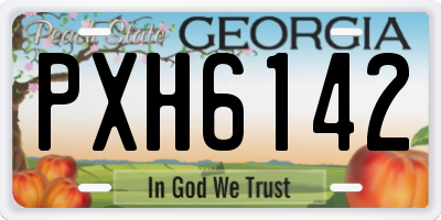 GA license plate PXH6142