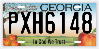 GA license plate PXH6148