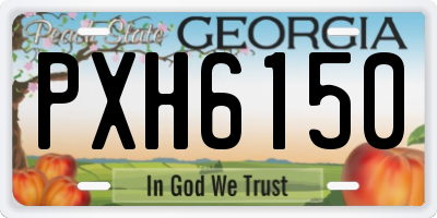 GA license plate PXH6150