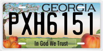 GA license plate PXH6151