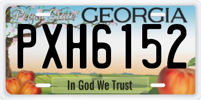 GA license plate PXH6152