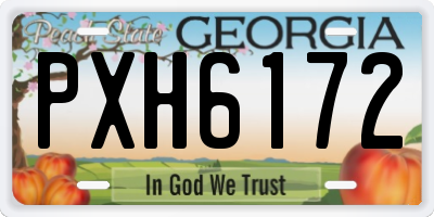 GA license plate PXH6172