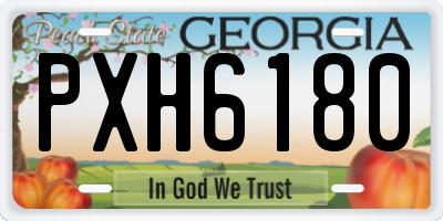 GA license plate PXH6180