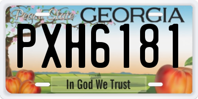 GA license plate PXH6181