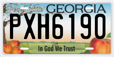 GA license plate PXH6190