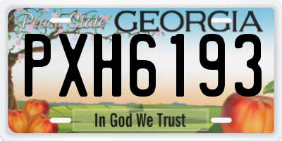GA license plate PXH6193