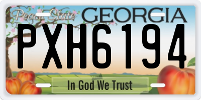 GA license plate PXH6194