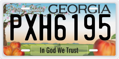 GA license plate PXH6195