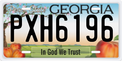 GA license plate PXH6196