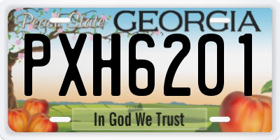 GA license plate PXH6201