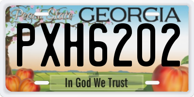 GA license plate PXH6202
