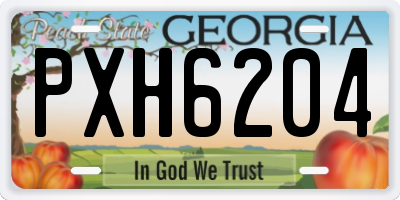 GA license plate PXH6204
