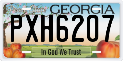 GA license plate PXH6207