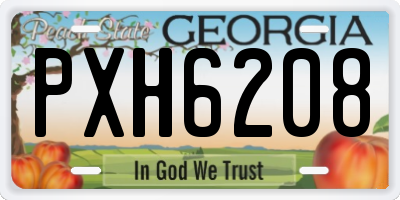 GA license plate PXH6208