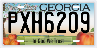 GA license plate PXH6209