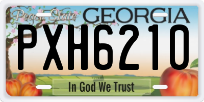 GA license plate PXH6210