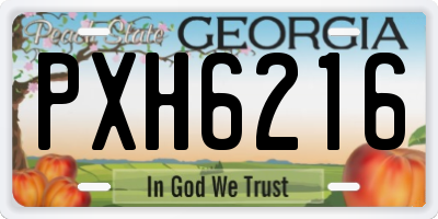 GA license plate PXH6216