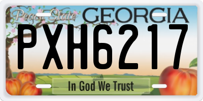 GA license plate PXH6217