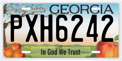 GA license plate PXH6242