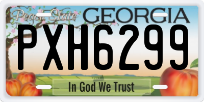 GA license plate PXH6299