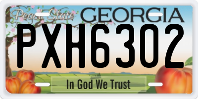 GA license plate PXH6302