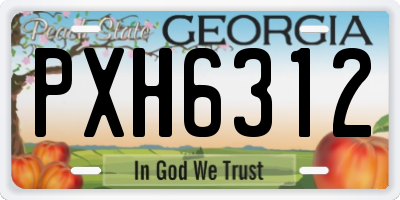 GA license plate PXH6312