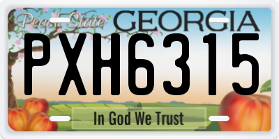 GA license plate PXH6315