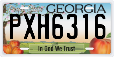 GA license plate PXH6316