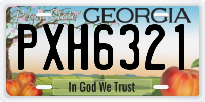 GA license plate PXH6321