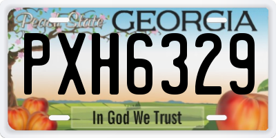 GA license plate PXH6329