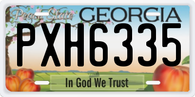 GA license plate PXH6335