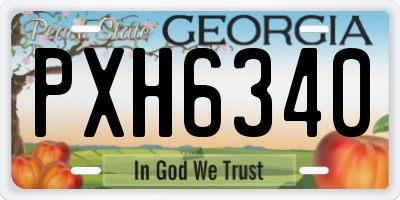 GA license plate PXH6340