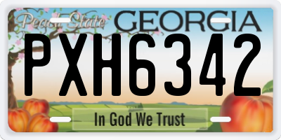 GA license plate PXH6342