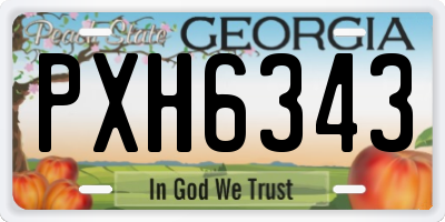 GA license plate PXH6343