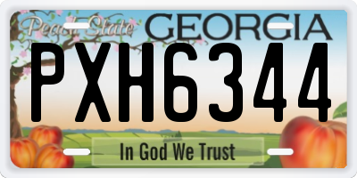 GA license plate PXH6344