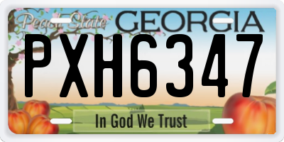 GA license plate PXH6347